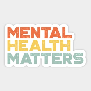 Mental Health Matters Vintage Retro (Sunset) Sticker